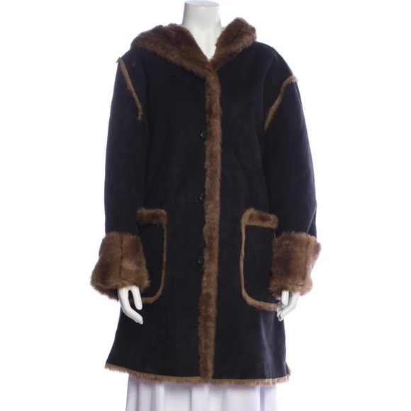 Reversible Autumn Haze Mink Sable Hooded Dennis Basso Faux Fur Coat 3X - Picture 3 of 16